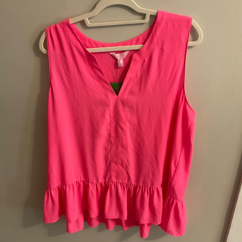 Lilly Pulitzer Bright Pink Silk Tank (NWT)